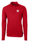 Main image for Mens Nebraska Cornhuskers Red Cutter and Buck Virtue Eco Pique Qtr Zip Pullover