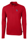 Main image for Cutter and Buck Ole Miss Rebels Mens Red Virtue Eco Pique Long Sleeve 1/4 Zip Pullover