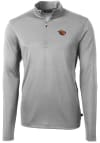 Main image for Cutter and Buck Oregon State Beavers Mens Grey Virtue Eco Pique Long Sleeve Qtr Zip Pullover