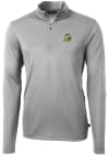 Main image for Cutter and Buck Oregon Ducks Mens Grey Virtue Eco Pique Long Sleeve 1/4 Zip Pullover