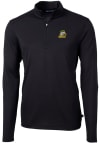 Main image for Cutter and Buck Oregon Ducks Mens Black Virtue Eco Pique Long Sleeve 1/4 Zip Pullover