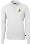 Main image for Mens Oregon Ducks White Cutter and Buck Virtue Eco Pique Qtr Zip Pullover