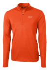 Main image for Cutter and Buck Pacific Tigers Mens Orange Virtue Eco Pique Long Sleeve 1/4 Zip Pullover