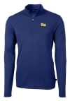 Main image for Cutter and Buck Pitt Panthers Mens Blue Virtue Eco Pique Long Sleeve 1/4 Zip Pullover