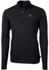 Main image for Mens Purdue Boilermakers Black Cutter and Buck Virtue Eco Pique Qtr Zip Pullover