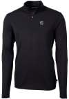 Main image for Cutter and Buck South Carolina Gamecocks Mens Black Virtue Eco Pique Long Sleeve Qtr Zip Pullover