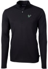 Main image for Cutter and Buck South Florida Bulls Mens Black Virtue Eco Pique Long Sleeve Qtr Zip Pullover