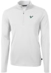 Main image for Cutter and Buck South Florida Bulls Mens White Virtue Eco Pique Long Sleeve Qtr Zip Pullover