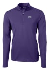 Main image for Cutter and Buck TCU Horned Frogs Mens Purple Virtue Eco Pique Long Sleeve 1/4 Zip Pullover