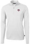 Main image for Cutter and Buck Texas A&M Aggies Mens White Virtue Eco Pique Long Sleeve 1/4 Zip Pullover
