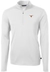 Main image for Cutter and Buck Texas Longhorns Mens White Virtue Eco Pique Long Sleeve 1/4 Zip Pullover