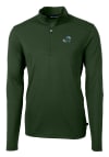 Main image for Cutter and Buck Tulane Green Wave Mens Green Virtue Eco Pique Long Sleeve 1/4 Zip Pullover