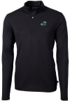 Main image for Cutter and Buck Tulane Green Wave Mens Black Virtue Eco Pique Long Sleeve 1/4 Zip Pullover