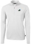 Main image for Cutter and Buck Tulane Green Wave Mens White Virtue Eco Pique Long Sleeve 1/4 Zip Pullover