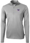 Main image for Cutter and Buck Washington Huskies Mens Grey Virtue Eco Pique Long Sleeve 1/4 Zip Pullover