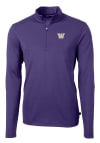 Main image for Mens Washington Huskies Purple Cutter and Buck Virtue Eco Pique Qtr Zip Pullover
