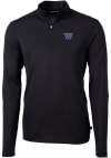 Main image for Mens Washington Huskies Black Cutter and Buck Virtue Eco Pique Qtr Zip Pullover