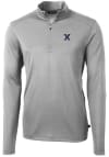 Main image for Cutter and Buck Xavier Musketeers Mens Grey Virtue Eco Pique Long Sleeve 1/4 Zip Pullover