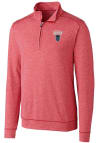 Main image for Cutter and Buck Howard Bison Mens Red Shoreline Heathered Long Sleeve 1/4 Zip Pullover