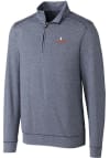 Main image for Cutter and Buck Illinois Fighting Illini Mens Navy Blue Shoreline Heathered Long Sleeve 1/4 Zip ..