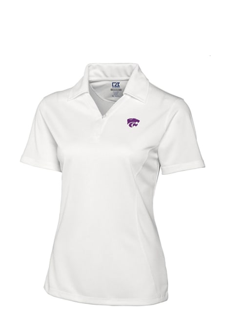 Womens K-State Wildcats White Cutter and Buck Genre Short Sleeve Polo Shirt