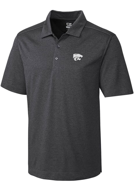 Mens K-State Wildcats Charcoal Cutter and Buck Chelan Short Sleeve Polo Shirt