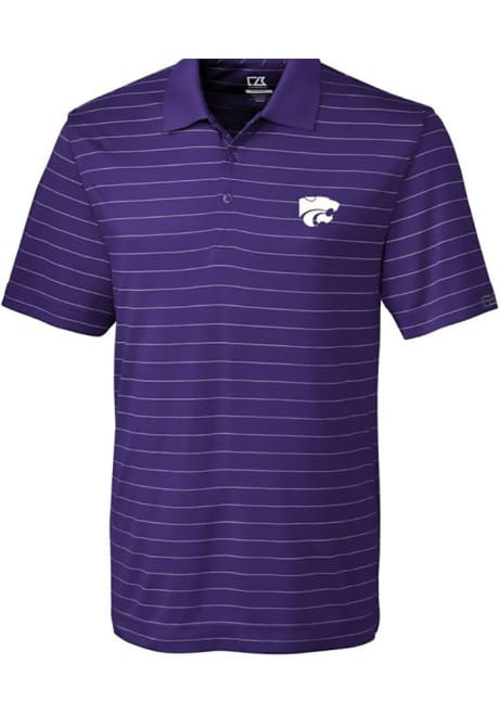 Mens K-State Wildcats Purple Cutter and Buck Franklin Short Sleeve Polo Shirt