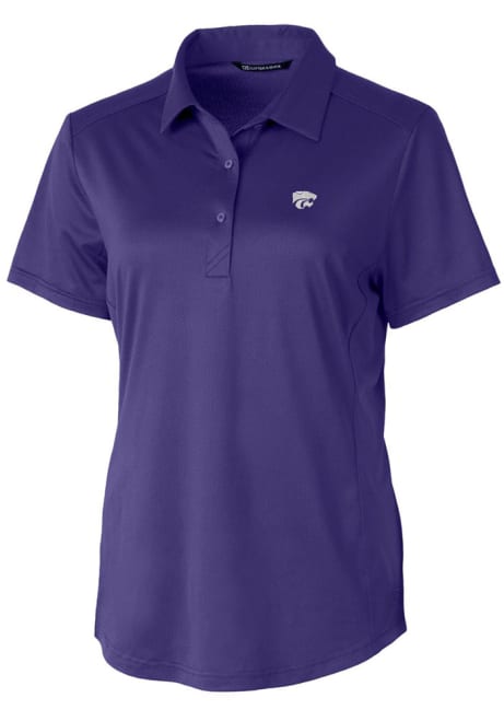 Womens K-State Wildcats Purple Cutter and Buck Prospect Textured Short Sleeve Polo Shirt