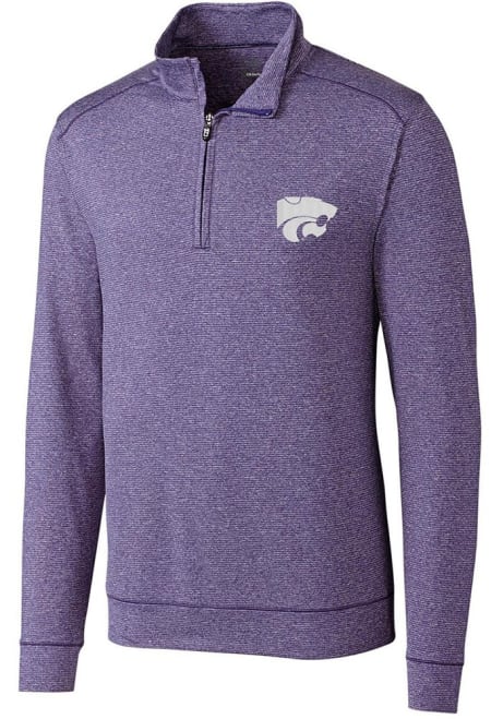 Mens K-State Wildcats Purple Cutter and Buck Shoreline 1/4 Zip Pullover