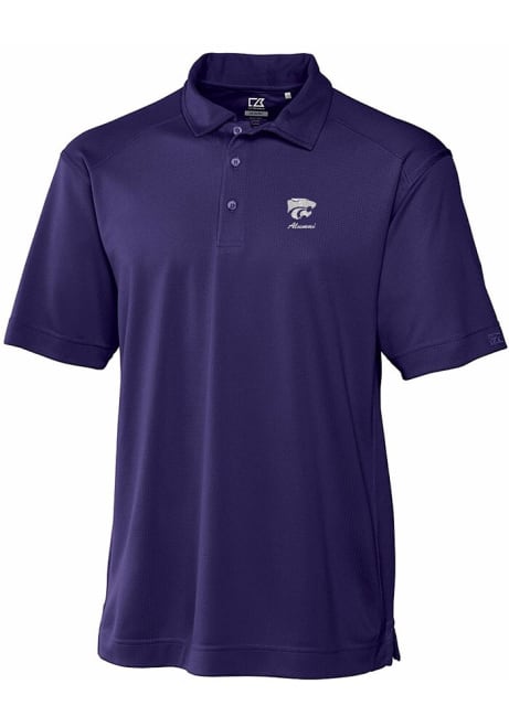 Mens K-State Wildcats Purple Cutter and Buck Genre Short Sleeve Polo Shirt