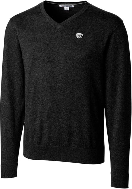 Mens K-State Wildcats Black Cutter and Buck Lakemont Long Sleeve Sweater