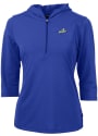 Florida Gulf Coast Eagles Womens Cutter and Buck Virtue Eco Pique Hooded Sweatshirt - Blue
