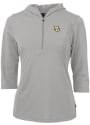 Marquette Golden Eagles Womens Cutter and Buck Virtue Eco Pique Hooded Sweatshirt - Grey