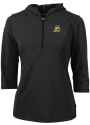 Oregon Ducks Womens Cutter and Buck Virtue Eco Pique Hooded Sweatshirt - Black