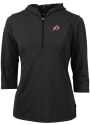 Utah Utes Womens Cutter and Buck Virtue Eco Pique Hooded Sweatshirt - Black