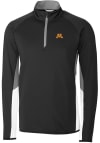 Main image for Cutter and Buck Minnesota Golden Gophers Mens Black Traverse Colorblock Long Sleeve 1/4 Zip Pull..