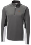 Main image for Cutter and Buck Texas Longhorns Mens Grey Traverse Colorblock Long Sleeve 1/4 Zip Pullover