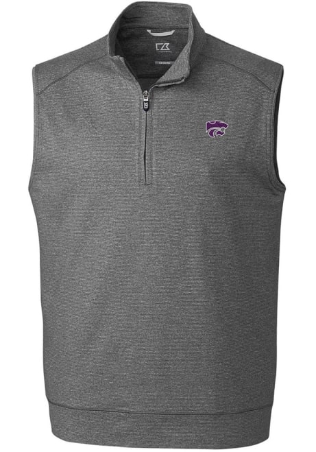 Mens K-State Wildcats Charcoal Cutter and Buck Shoreline Vest