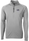 Main image for Cutter and Buck BYU Cougars Mens Grey Adapt Eco Knit Long Sleeve 1/4 Zip Pullover