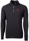 Main image for Cutter and Buck Cornell Big Red Mens Black Adapt Eco Knit Long Sleeve 1/4 Zip Pullover