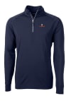 Main image for Cutter and Buck Illinois Fighting Illini Mens Navy Blue Adapt Eco Knit Long Sleeve 1/4 Zip Pullo..