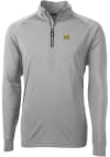 Main image for Cutter and Buck Michigan Wolverines Mens Grey Adapt Eco Knit Long Sleeve 1/4 Zip Pullover