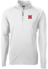 Main image for Mens Nebraska Cornhuskers White Cutter and Buck Adapt Eco Knit Qtr Zip Pullover