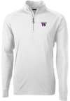 Main image for Mens Washington Huskies White Cutter and Buck Adapt Eco Knit Qtr Zip Pullover