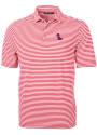 Ole Miss Rebels Cutter and Buck Virtue Eco Pique Stripe Polo Shirt - Red