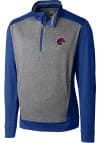 Main image for Cutter and Buck Boise State Broncos Mens Blue Replay Long Sleeve 1/4 Zip Pullover
