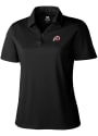Utah Utes Womens Cutter and Buck Drytec Genre Textured Polo Shirt - Black