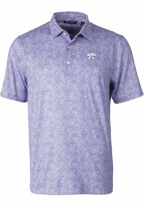 Mens K-State Wildcats Lavender Cutter and Buck Constellation Short Sleeve Polo Shirt