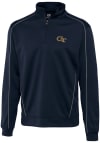 Main image for Cutter and Buck GA Tech Yellow Jackets Mens Navy Blue Edge Long Sleeve 1/4 Zip Pullover