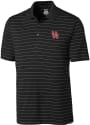 Houston Cougars Cutter and Buck Franklin Stripe Polo Shirt - Black